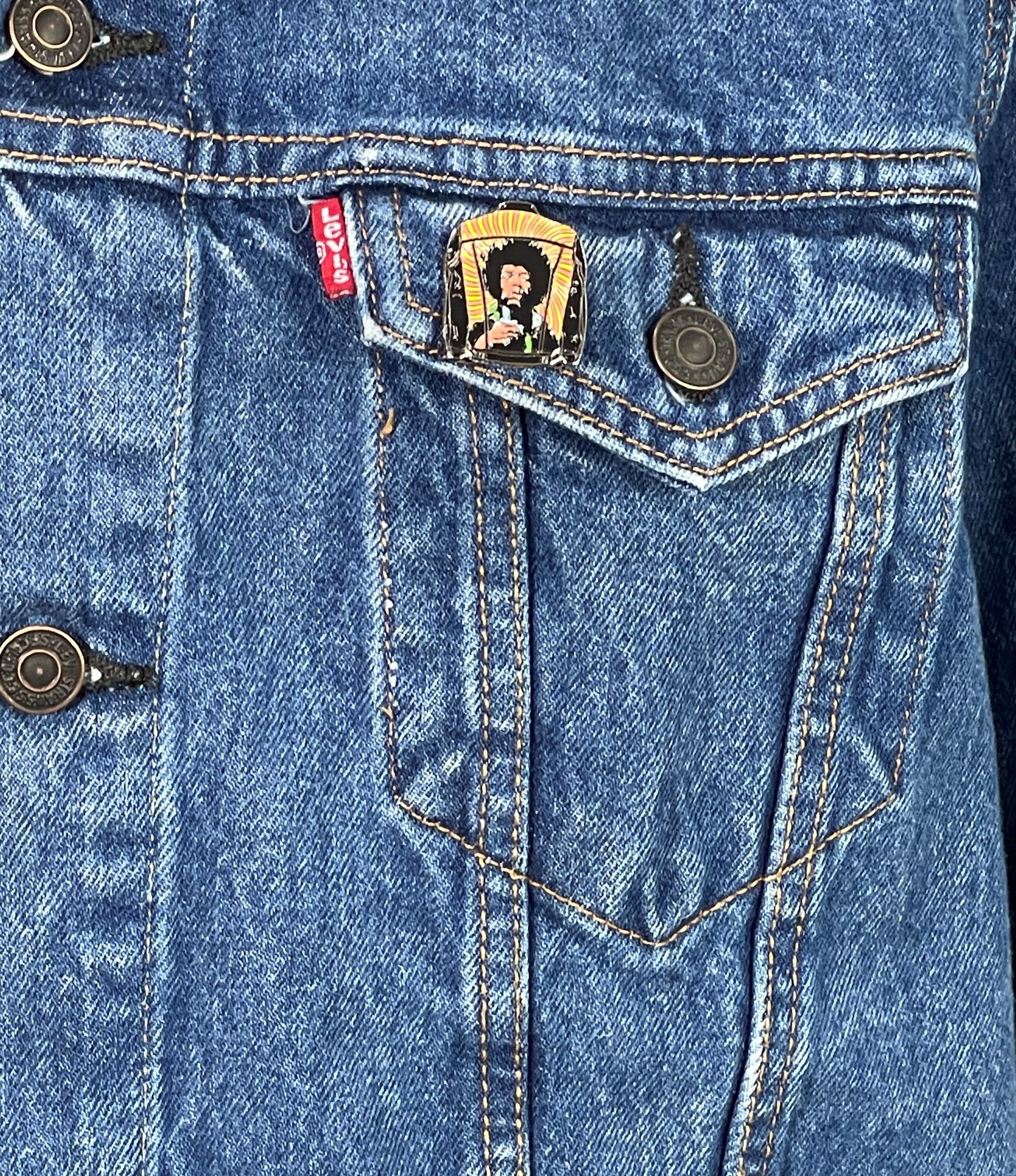 Upcycle Grateful Dead Levis Denim Jacket Mens Large Womens XLarge