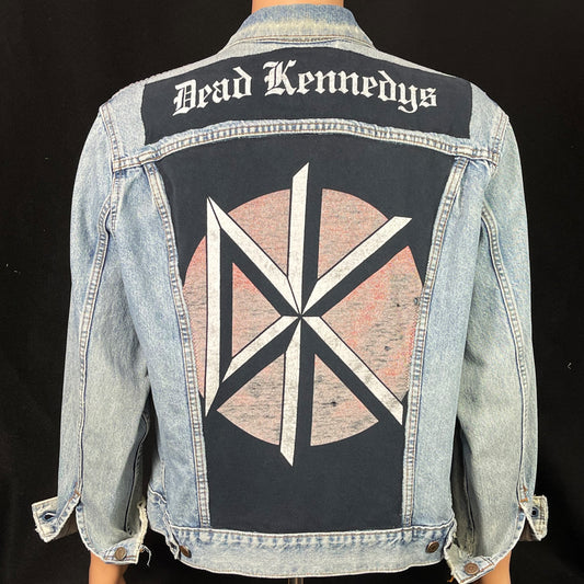 Upcycle Dead Kennedys Levi's Denim Jacket Distressed Men's Large Women's XLarge
