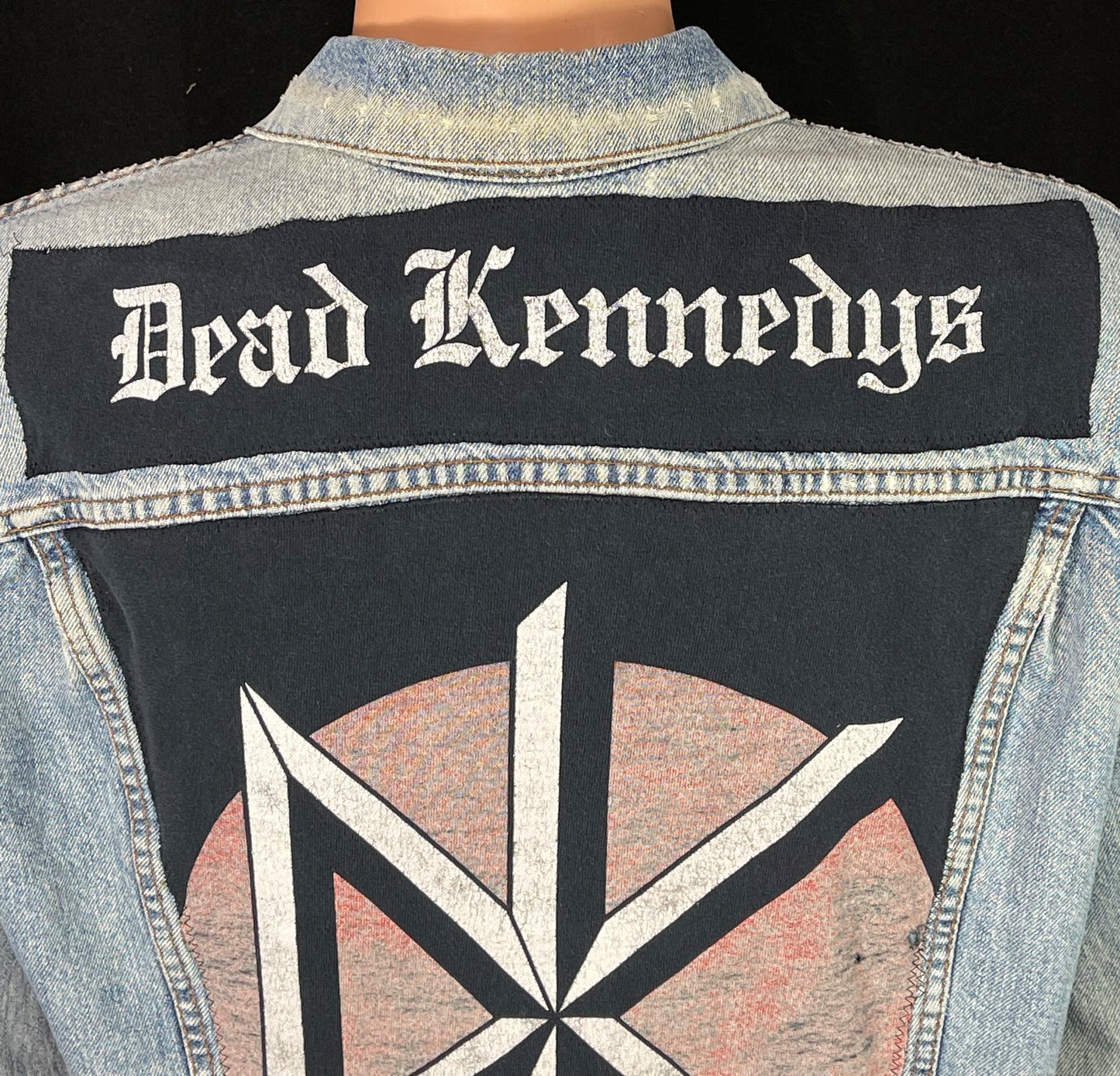 Upcycle Dead Kennedys Levi's Denim Jacket Distressed Men's Large Women's XLarge