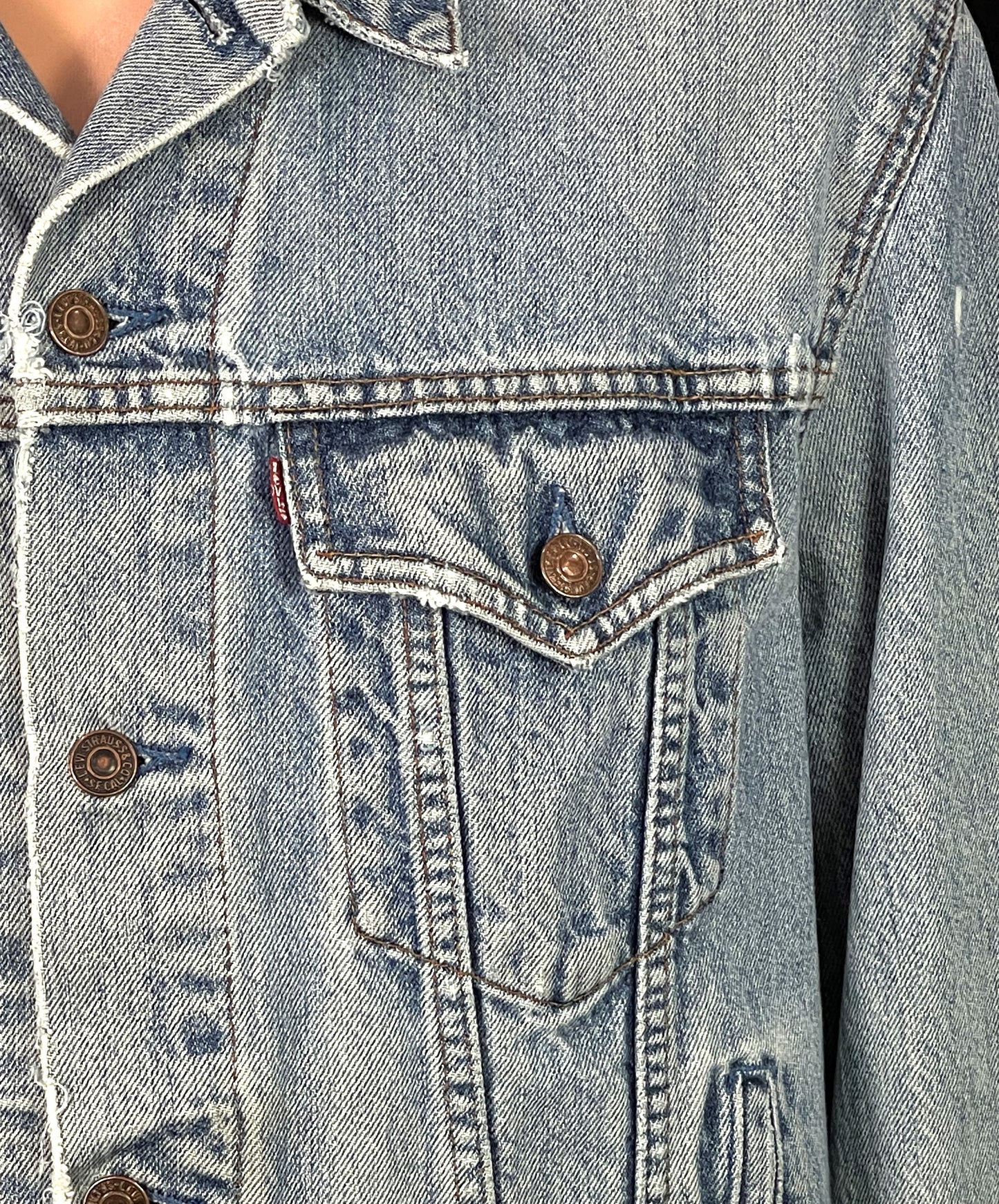 Upcycle Dead Kennedys Levi's Denim Jacket Distressed Men's Large Women's XLarge