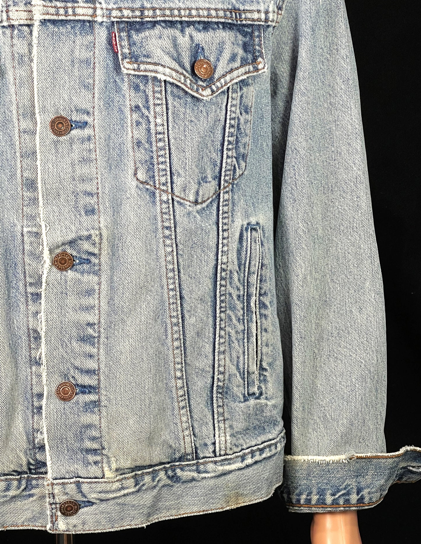 Upcycle Dead Kennedys Levi's Denim Jacket Distressed Men's Large Women's XLarge