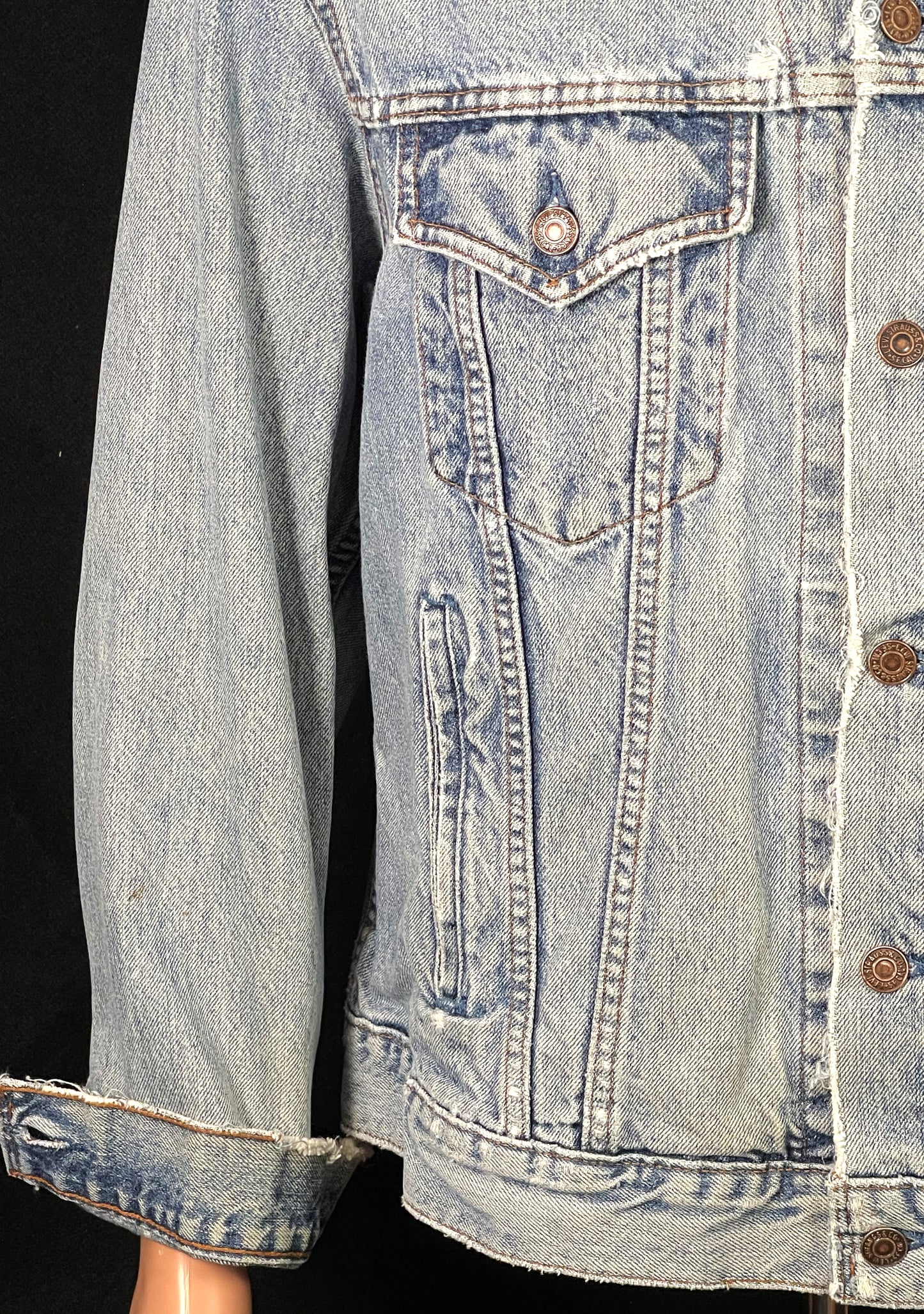 Upcycle Dead Kennedys Levi's Denim Jacket Distressed Men's Large Women's XLarge