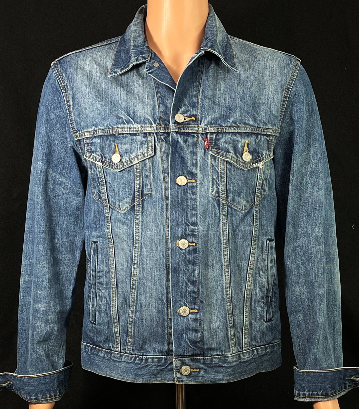 Upcycle Black Rebel Motorcycle Club Levi's Denim Jacket Men's Medium Women's Large