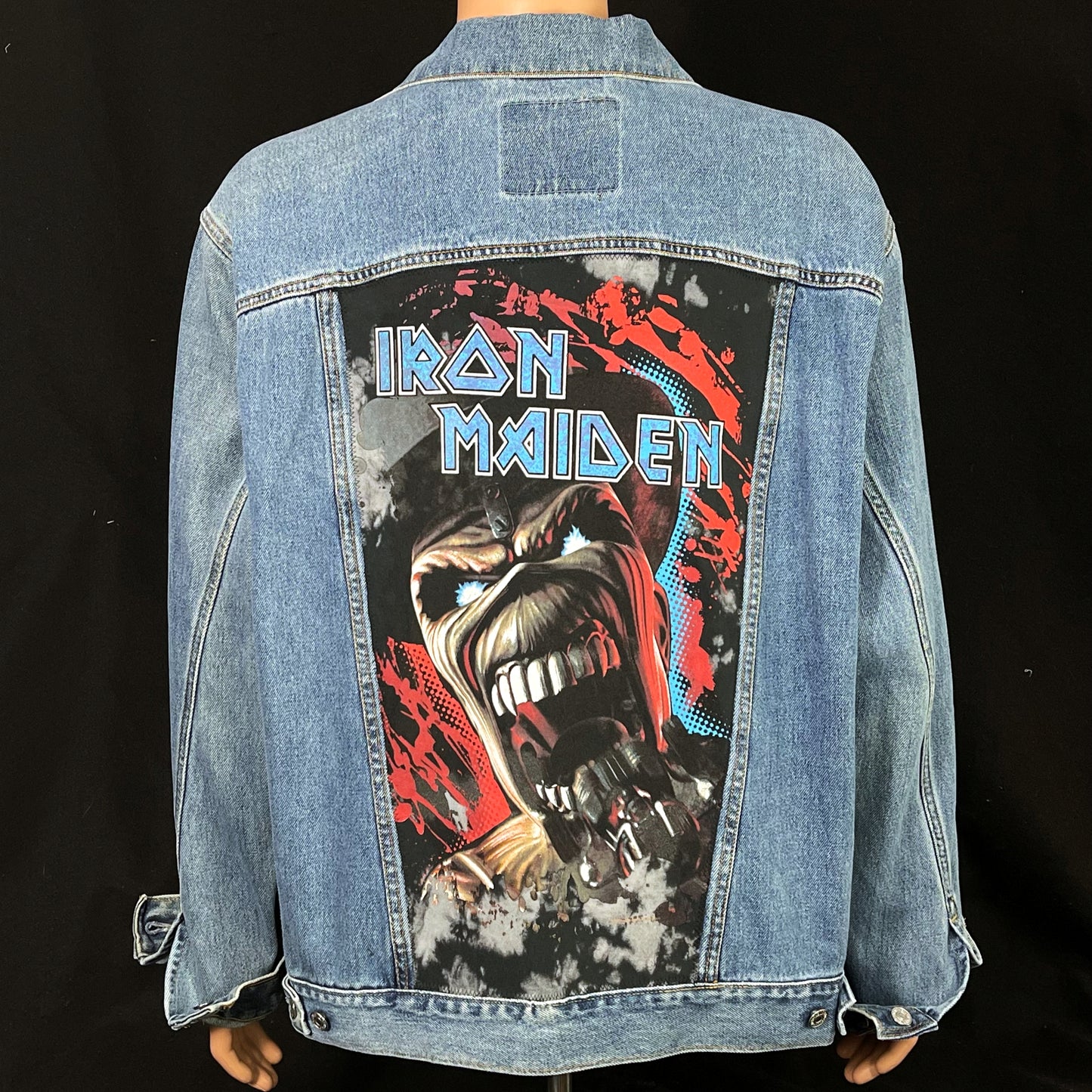 Upcycle Iron Maiden Levi's Denim Jacket Men's XLarge