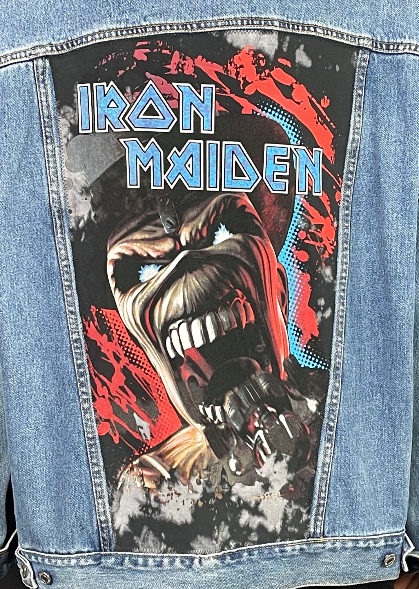 Upcycle Iron Maiden Levi's Denim Jacket Men's XLarge