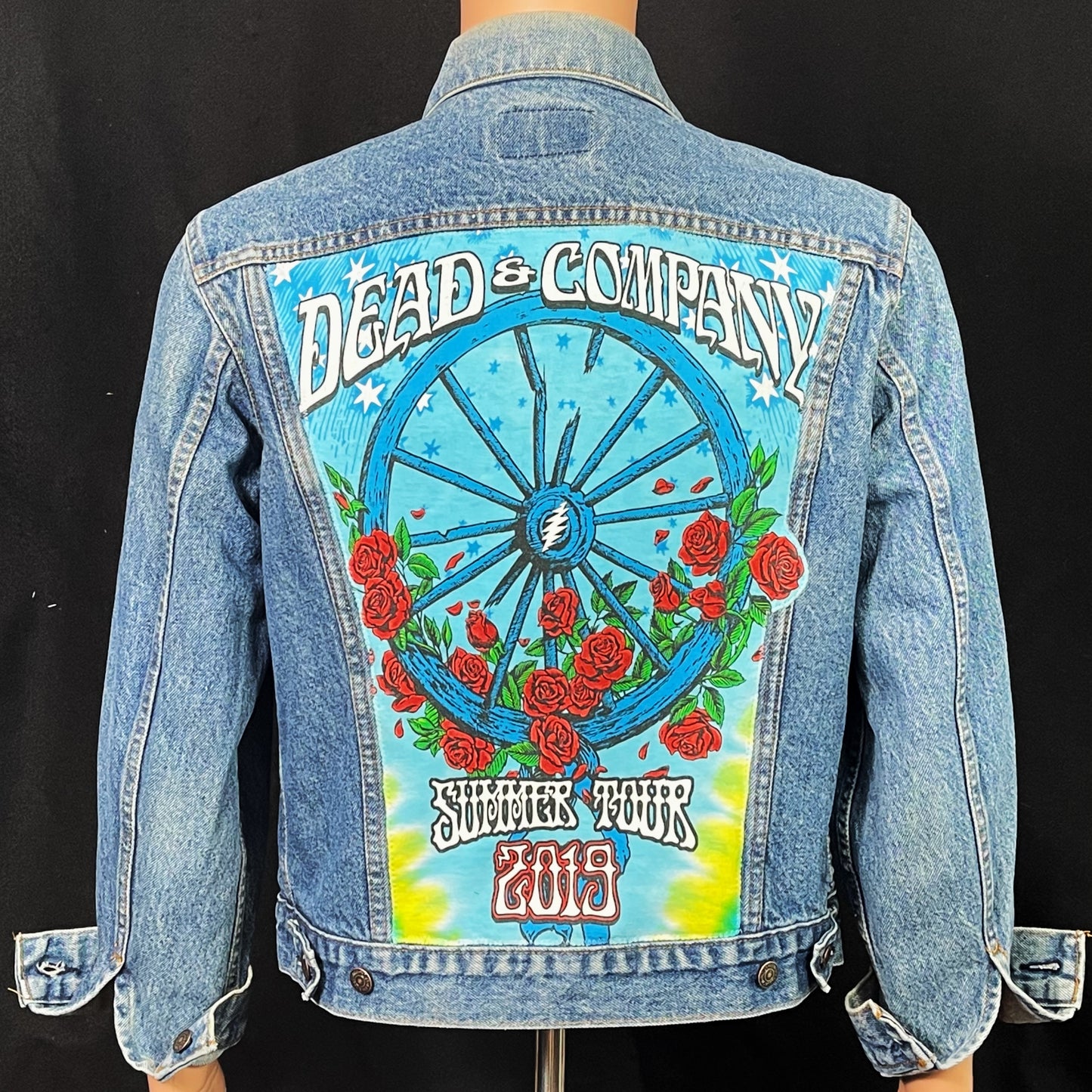 Upcycle Grateful Dead & Company Levi's Denim Jacket Summer Tour 2019 Vintage 42R USA Men's Small Women's Medium
