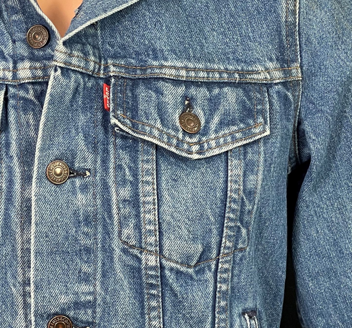 Upcycle Phish Levi's Denim Jacket Vintage USA Size 36 Mens Small Womens Medium