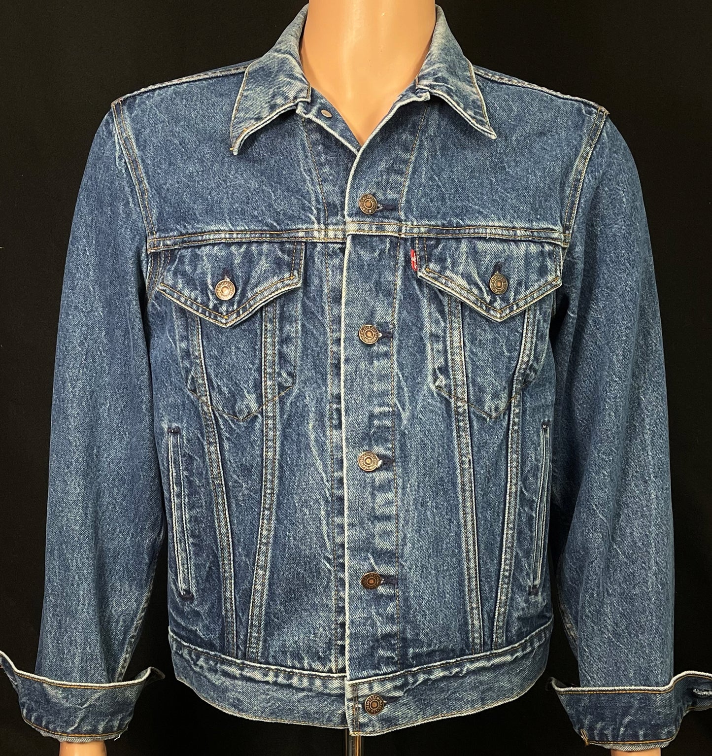 Upcycle Pearl Jam Levis Denim Jacket Alive Vintage USA 42R Mens Small Womens Medium