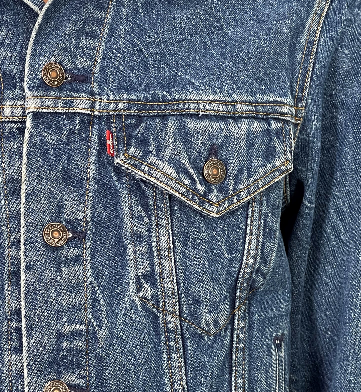 Upcycle Pearl Jam Levis Denim Jacket Alive Vintage USA 42R Mens Small Womens Medium