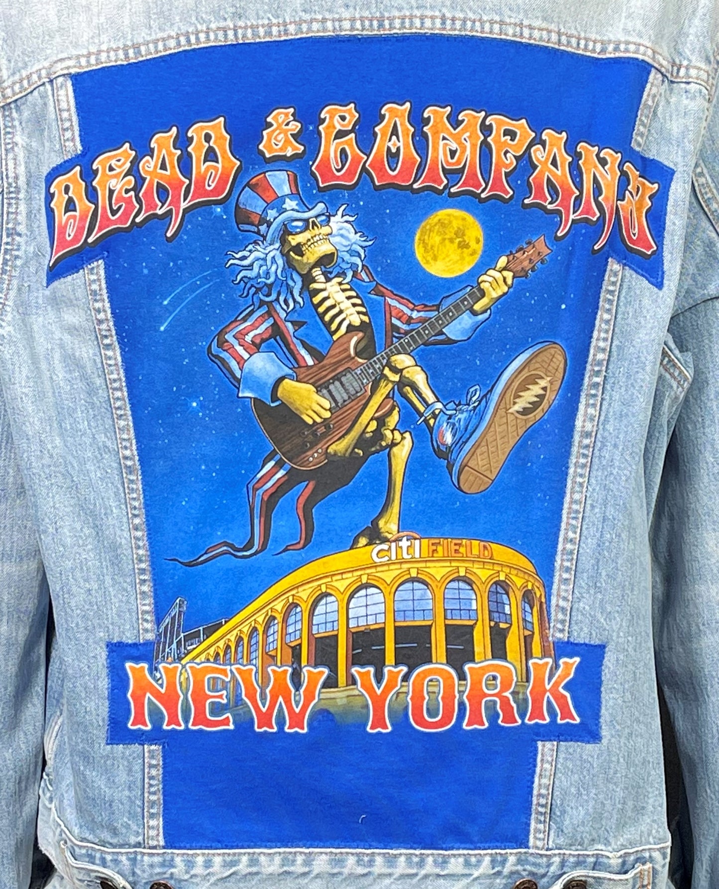 Upcycle Grateful Dead and Company Levis Denim Jacket New York Mens XLarge