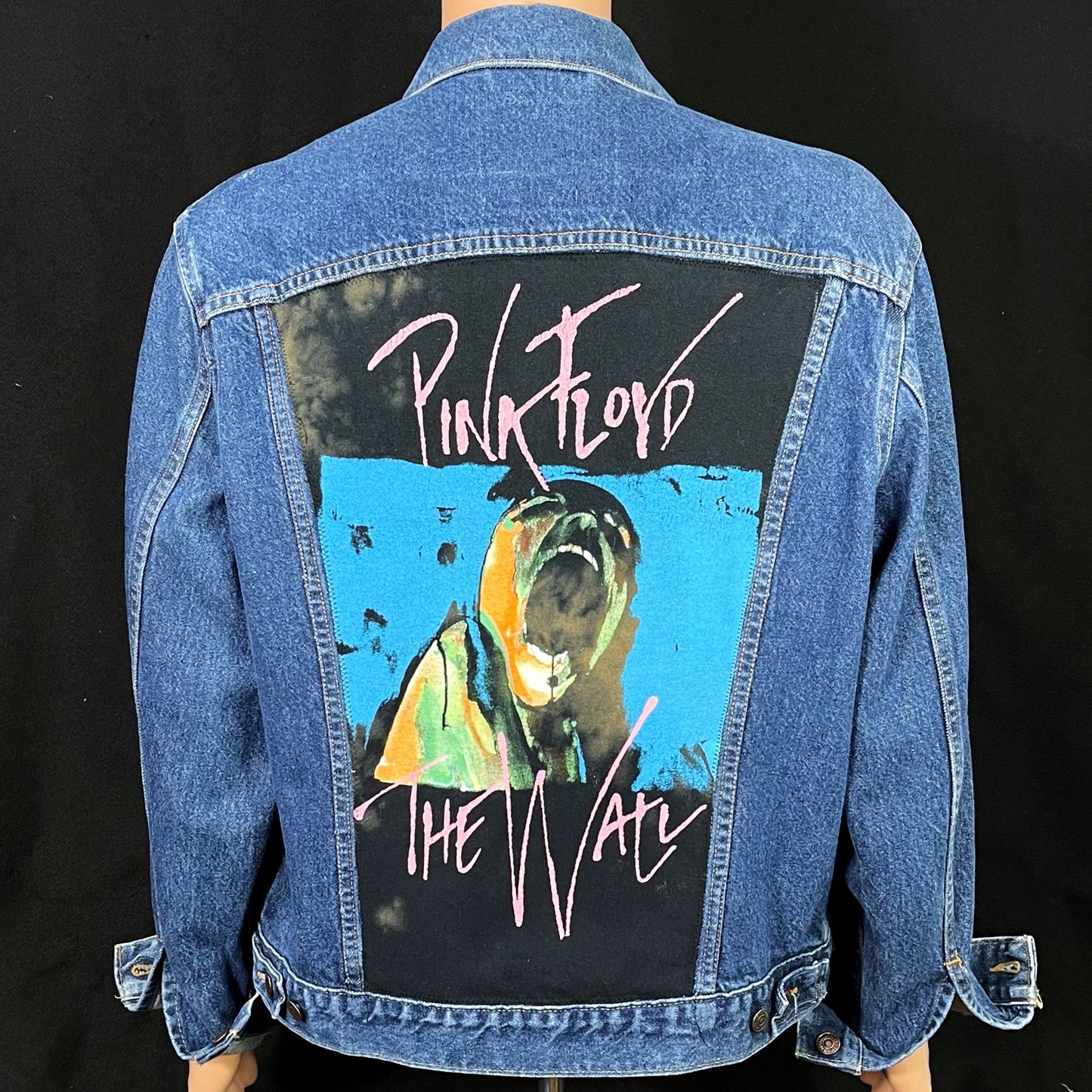 Upcycle Pink Floyd Levi's Denim Jacket The Wall Men's Large Women's XLarge