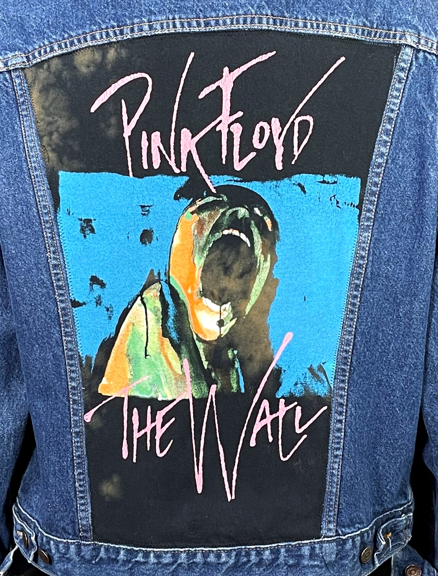 Upcycle Pink Floyd Levi's Denim Jacket The Wall Men's Large Women's XLarge