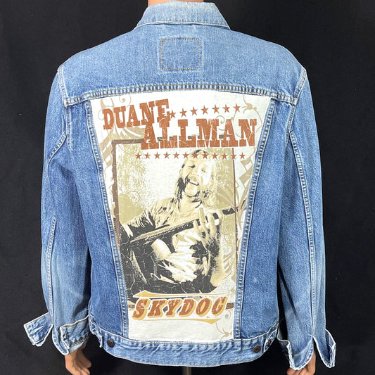 Upcycle Duane Allman Levi's Denim Jacket Skydog Men's XLarge