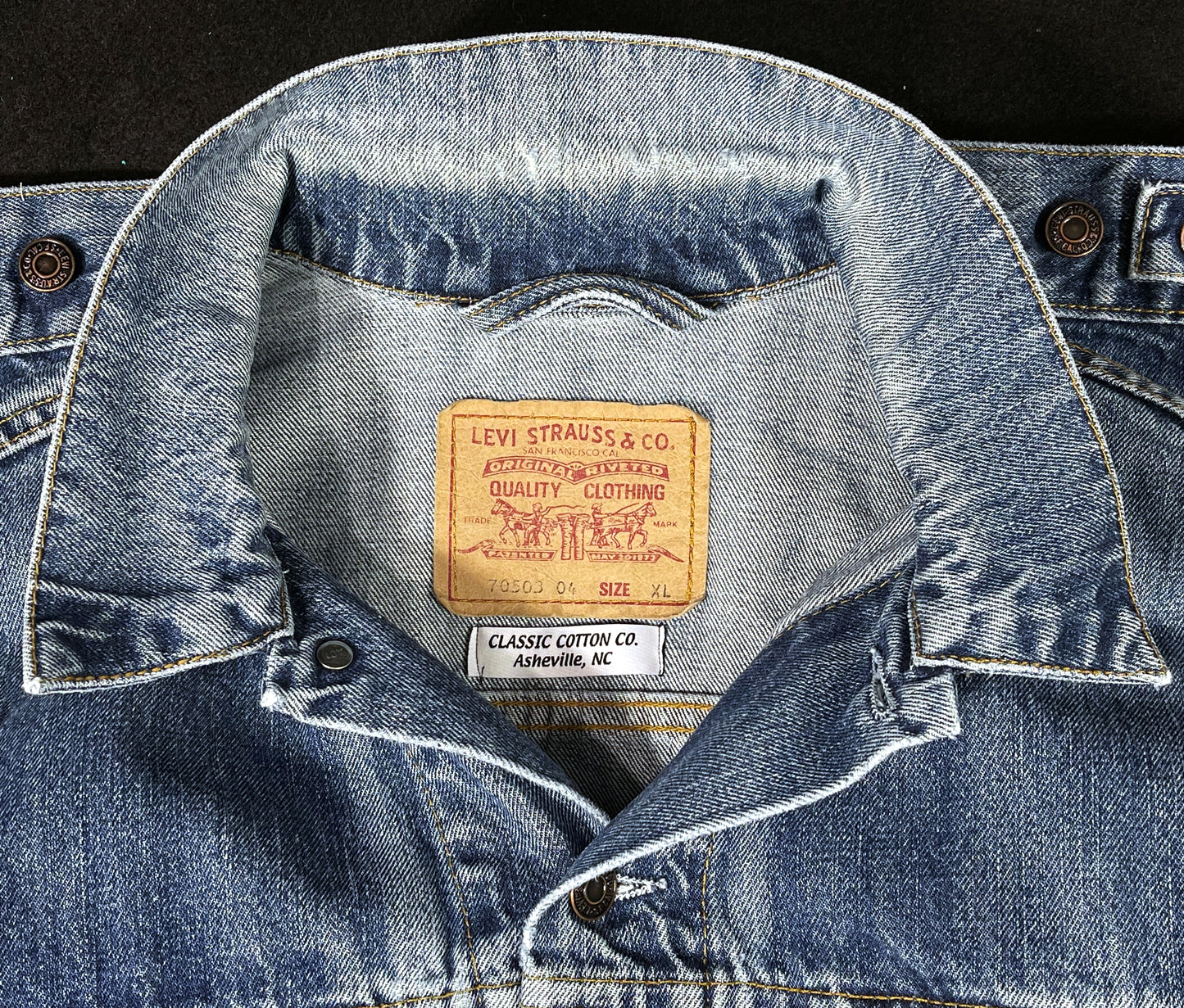 Upcycle Duane Allman Levi's Denim Jacket Skydog Men's XLarge