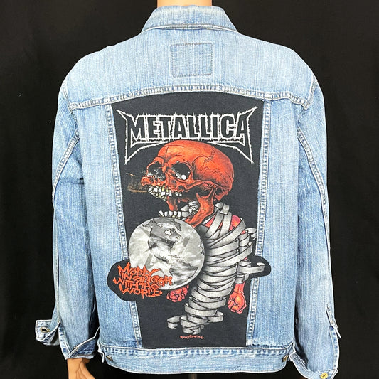 Upcycle Metallica Levi's Denim Jacket Pushead Men's XLarge