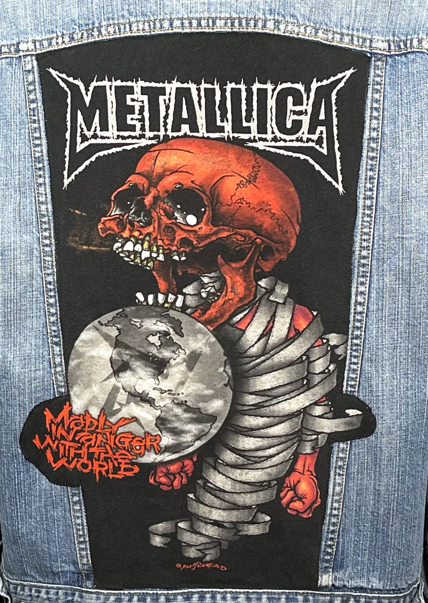 Upcycle Metallica Levi's Denim Jacket Pushead Men's XLarge