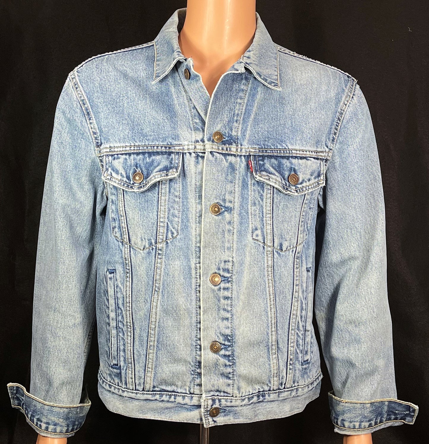Upcycle KISS Band Gene Simmons Levi's Denim Jacket Men's Medium Women's Large