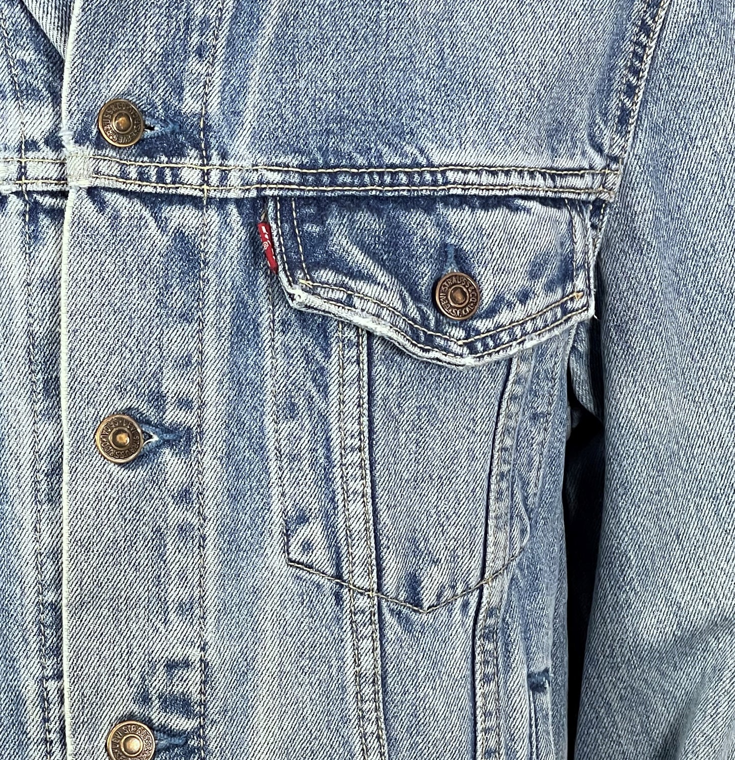 Upcycle KISS Band Gene Simmons Levi's Denim Jacket Men's Medium Women's Large
