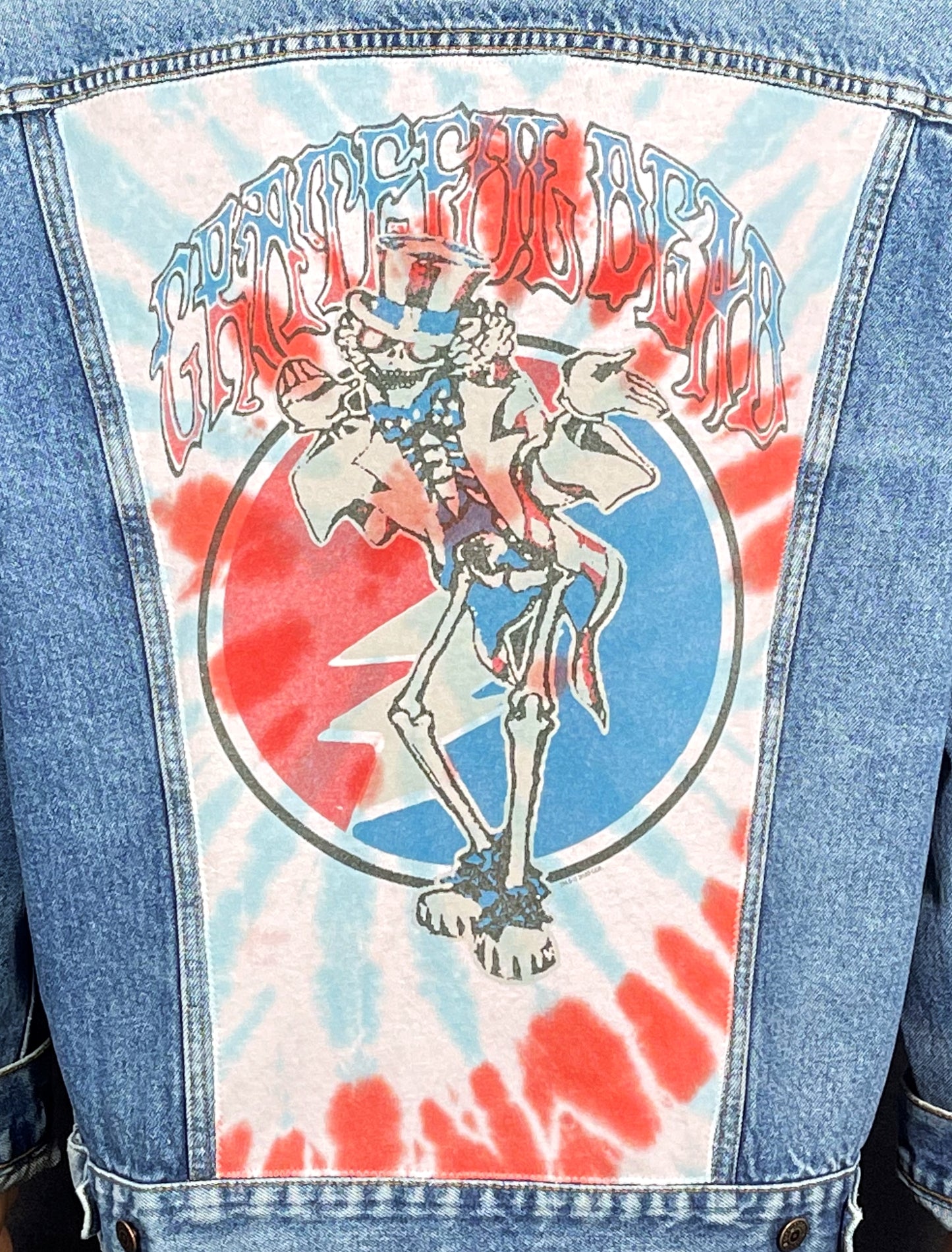 Upcycle Grateful Dead Levi's Denim Jacket Uncle Sam Men's XLarge