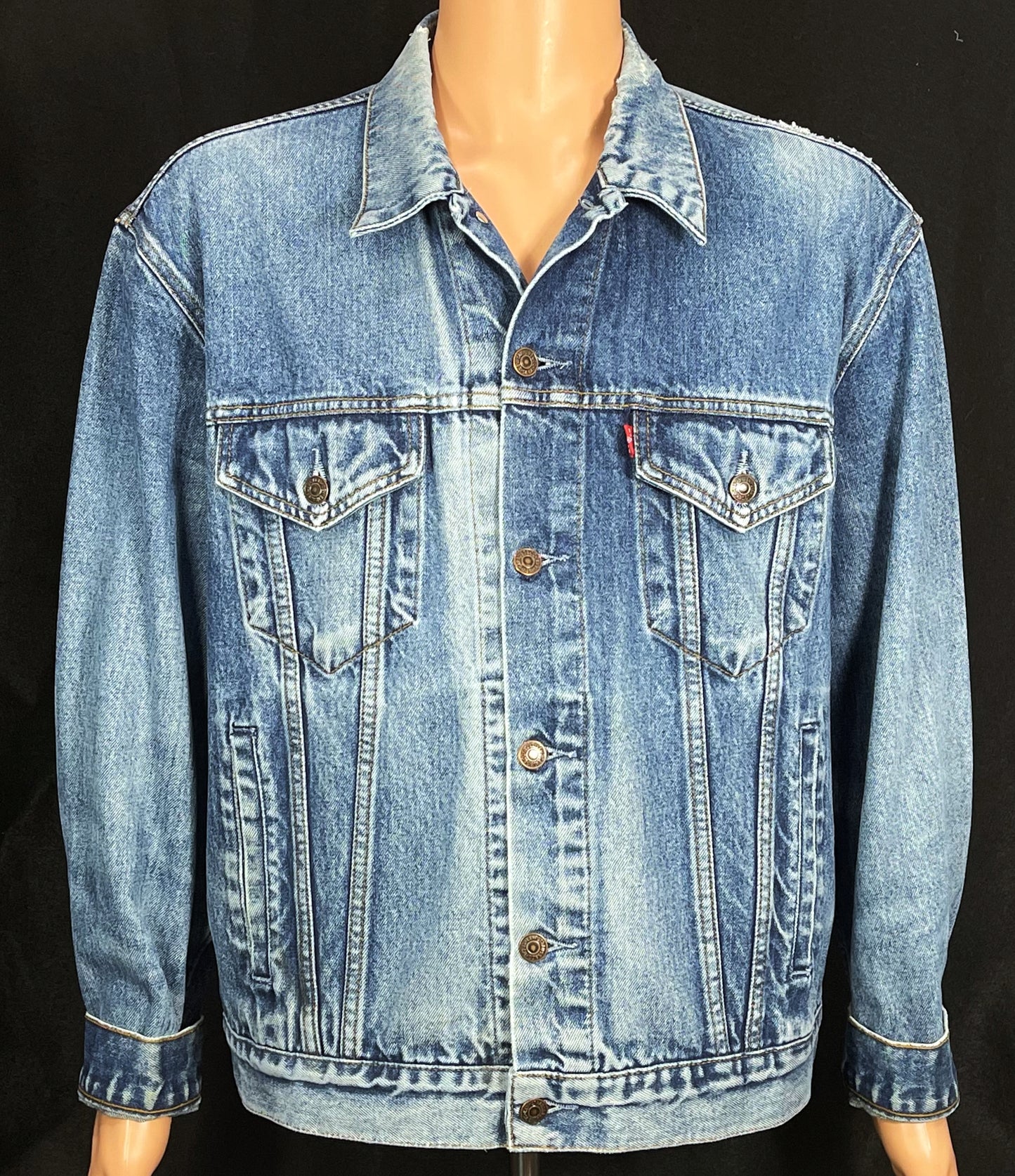 Upcycle Grateful Dead Levi's Denim Jacket Uncle Sam Men's XLarge