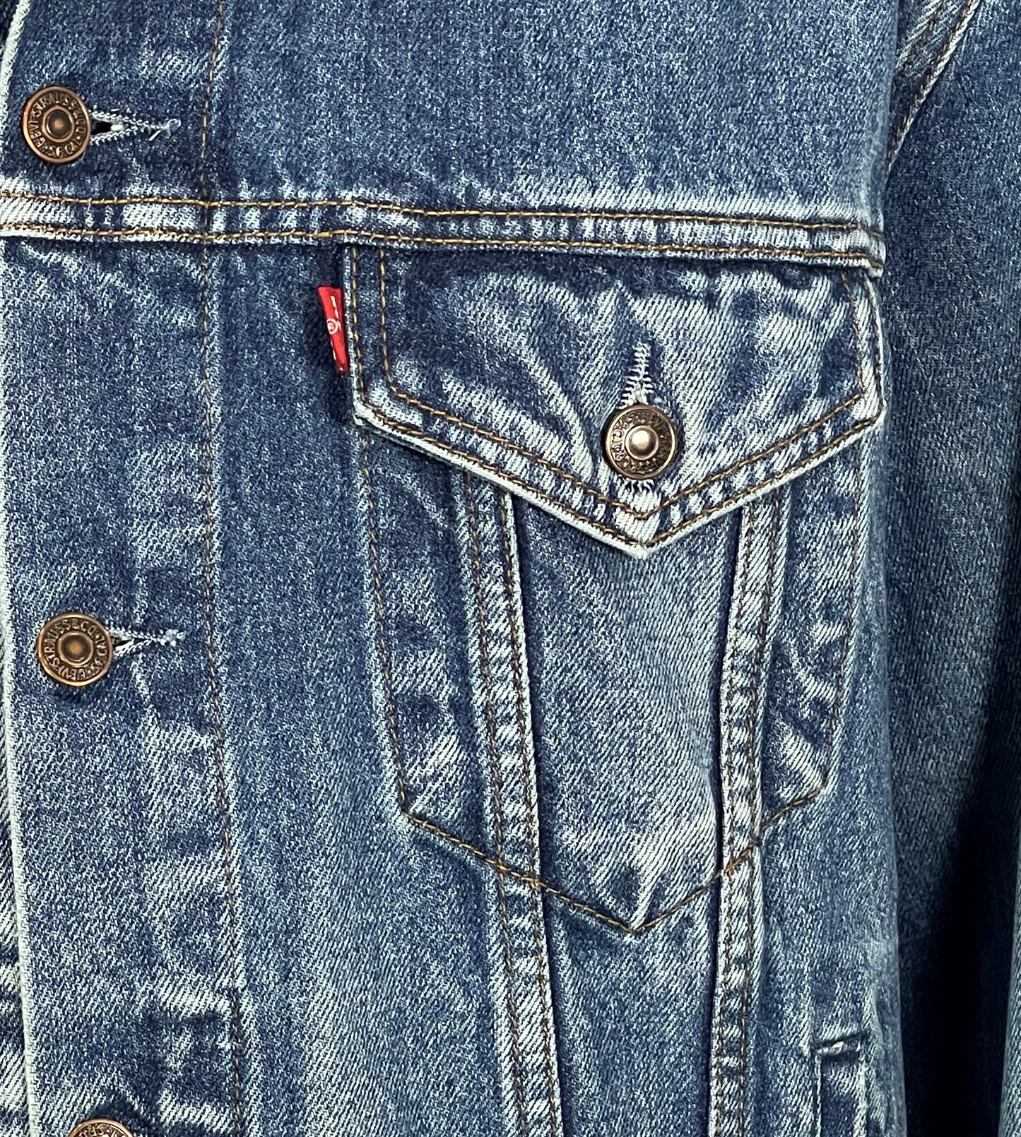 Upcycle Grateful Dead Levi's Denim Jacket Uncle Sam Men's XLarge