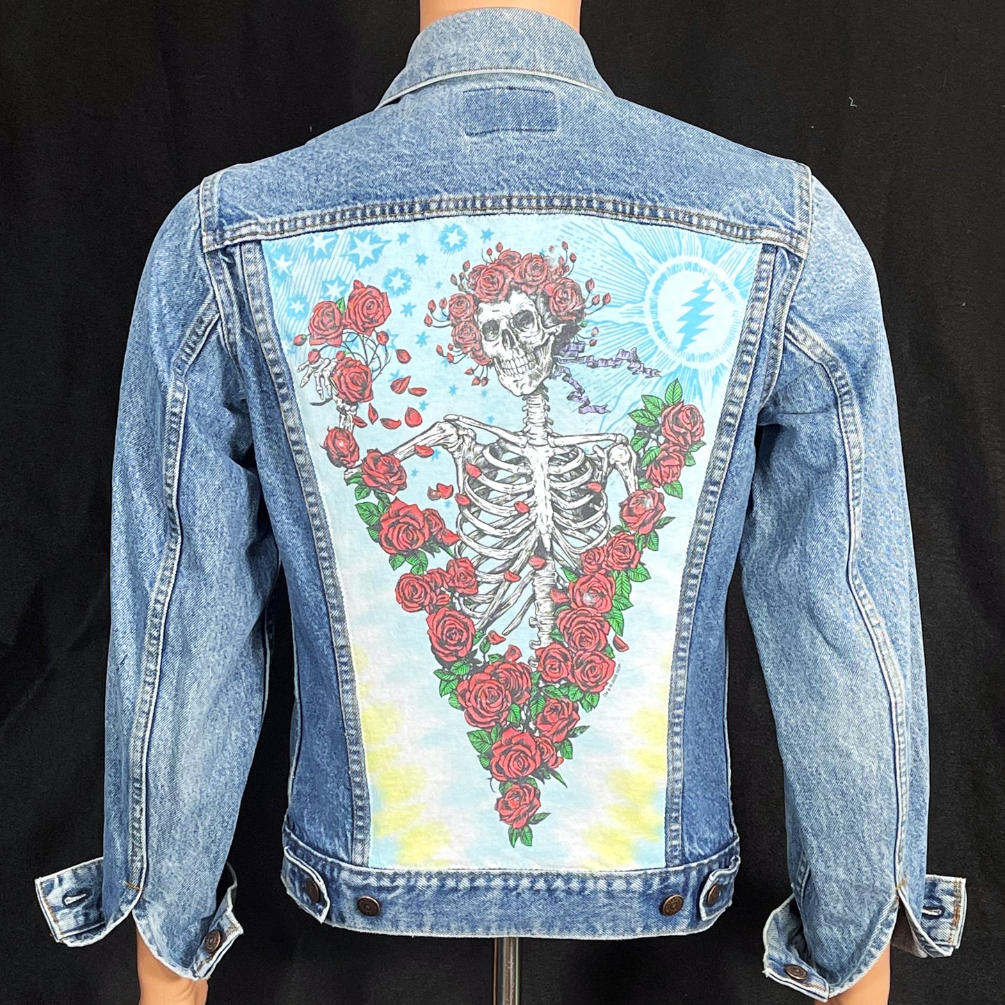 Upcycle Grateful Dead Levi's Denim Jacket Vintage USA 38 Men's Small Women's Medium