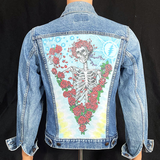 Upcycle Grateful Dead Levi's Denim Jacket Vintage USA 38 Men's Small Women's Medium