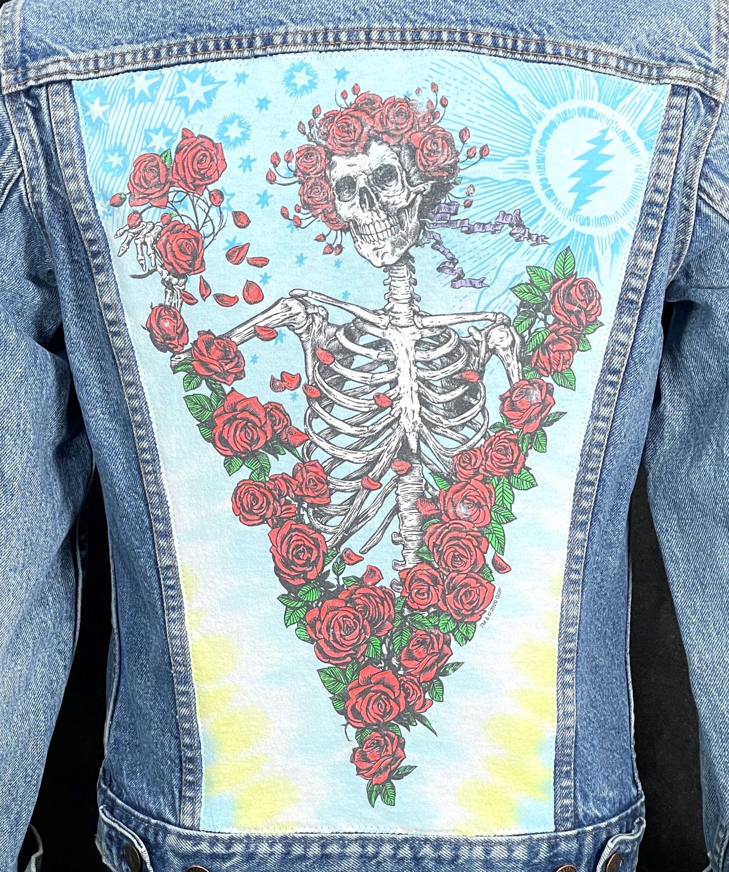 Upcycle Grateful Dead Levi's Denim Jacket Vintage USA 38 Men's Small Women's Medium