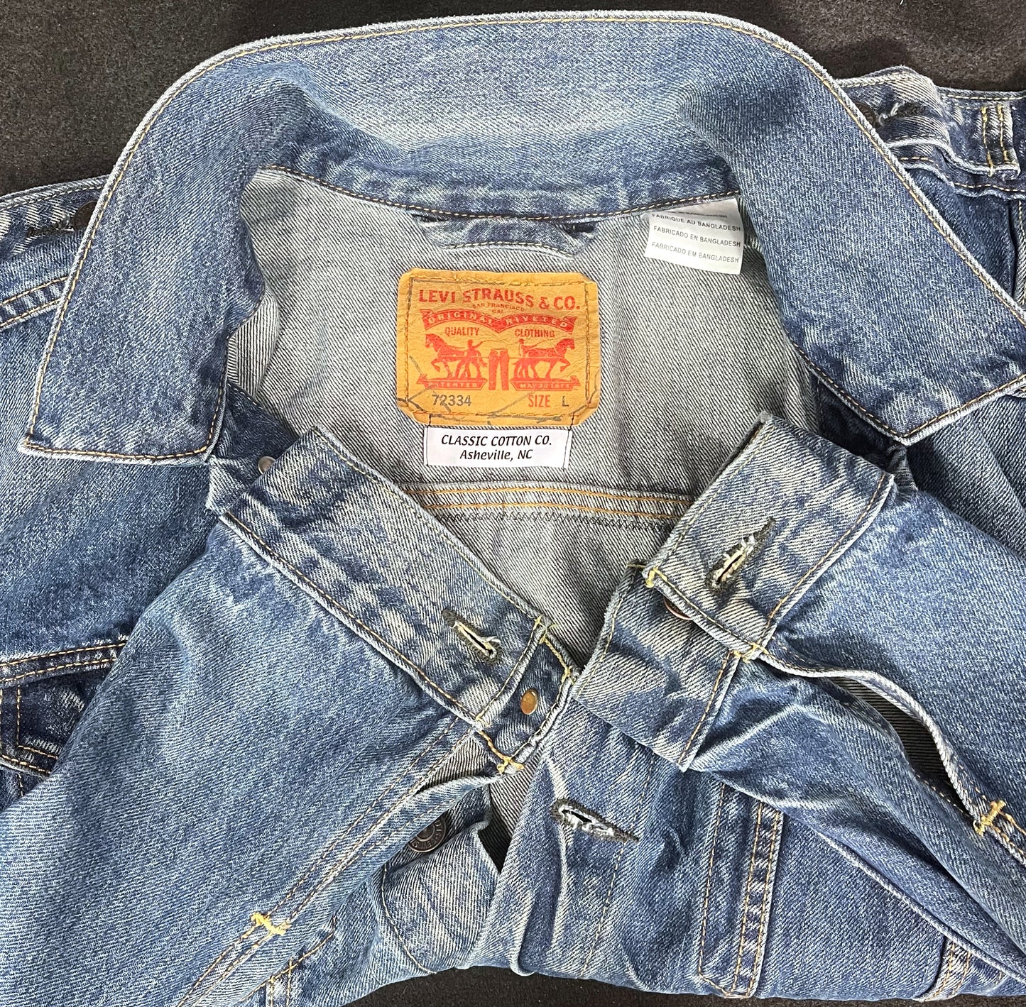 Upcycle Van Halen Levi's Denim Jacket World Tour 2012 Men's Large Women's Xlarge