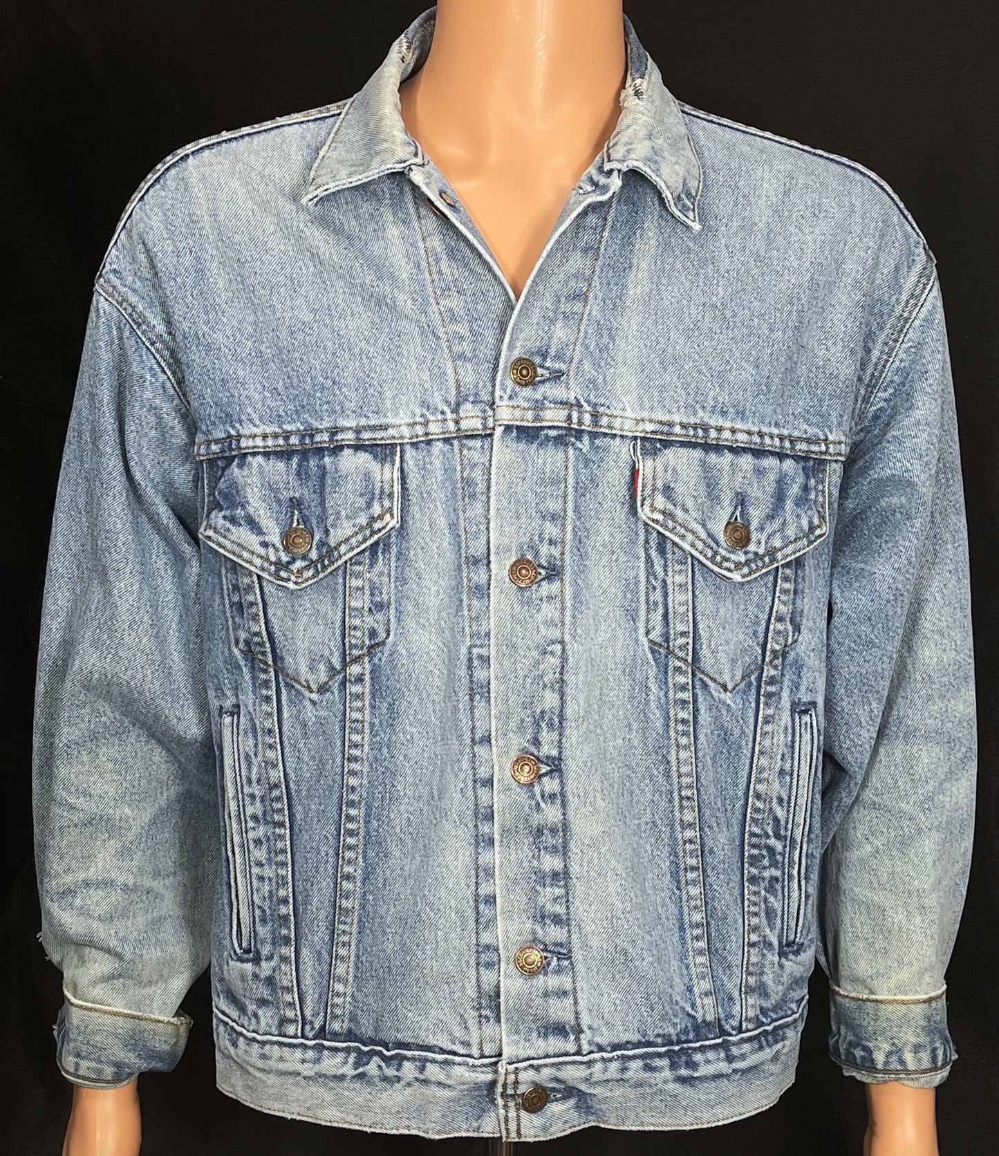 Upcycle Grateful Dead Levi's Denim Jacket Fare Thee Well Distressed Men's Large Women's XLarge