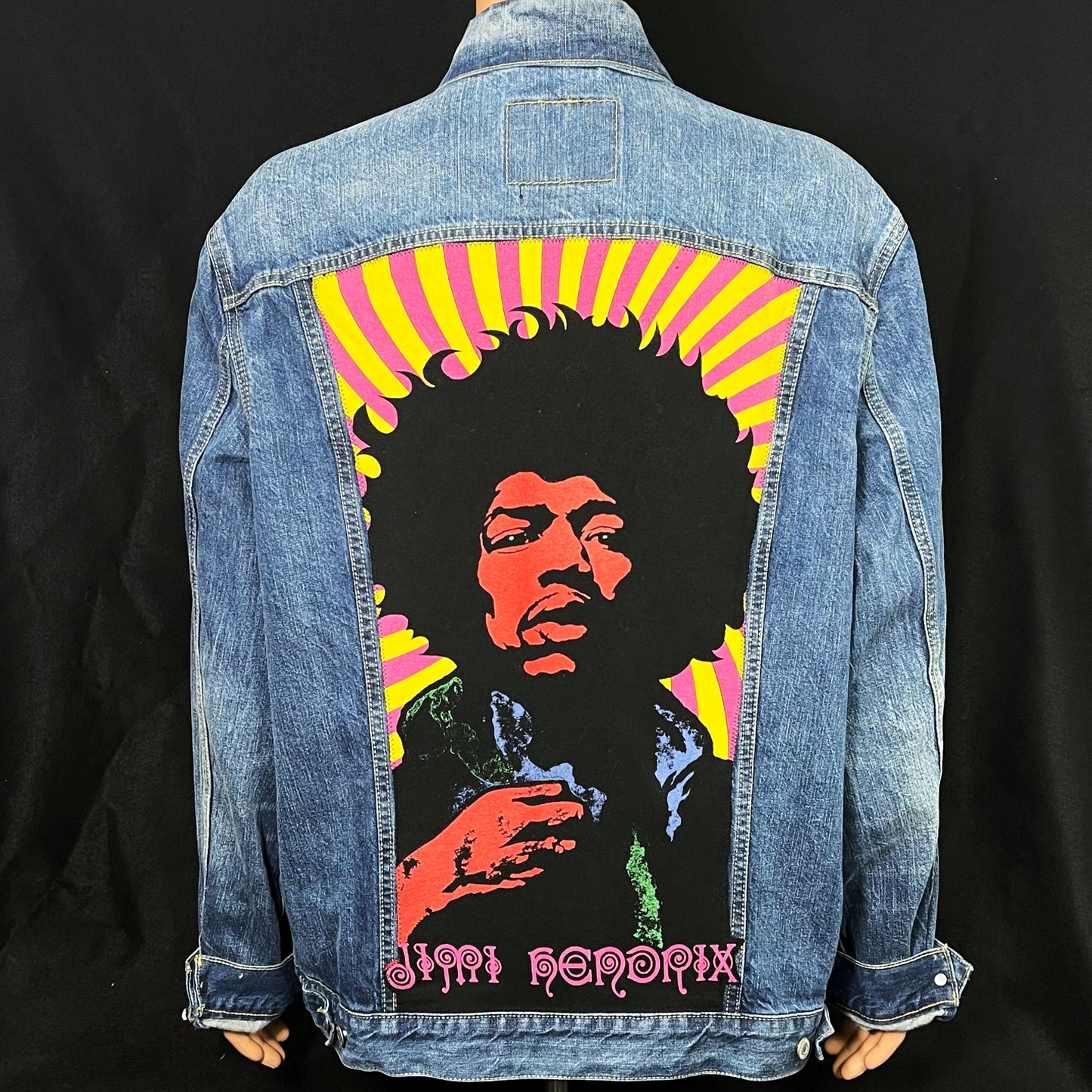 Upcycle Jimi Hendrix Levi's Denim Jacket Men's XXL