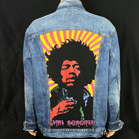 Upcycle Jimi Hendrix Levi's Denim Jacket Men's XXL