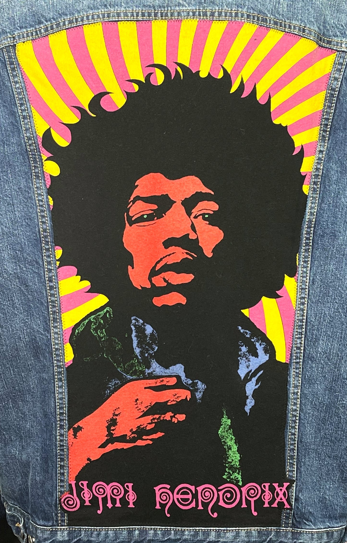 Upcycle Jimi Hendrix Levi's Denim Jacket Men's XXL