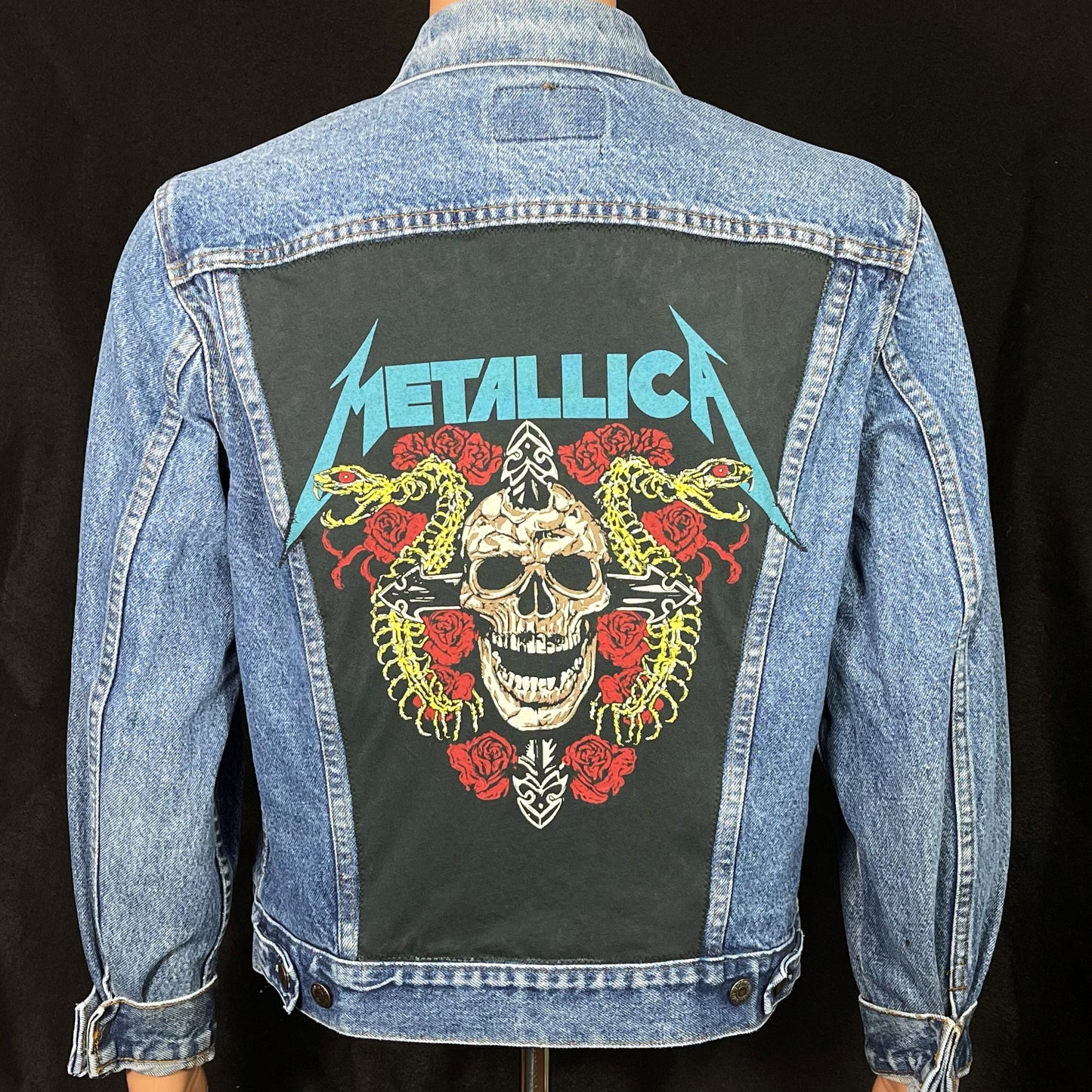 Upcycle Metallica Levi's Denim Jacket Vintage USA 42R Men's Small Women's Medium
