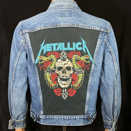 Upcycle Metallica Levi's Denim Jacket Vintage USA 42R Men's Small Women's Medium