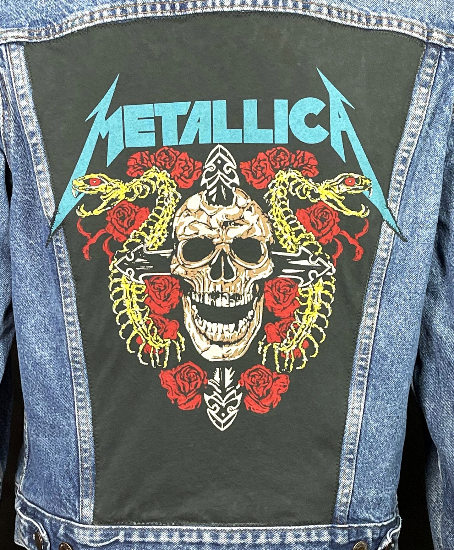Upcycle Metallica Levi's Denim Jacket Vintage USA 42R Men's Small Women's Medium