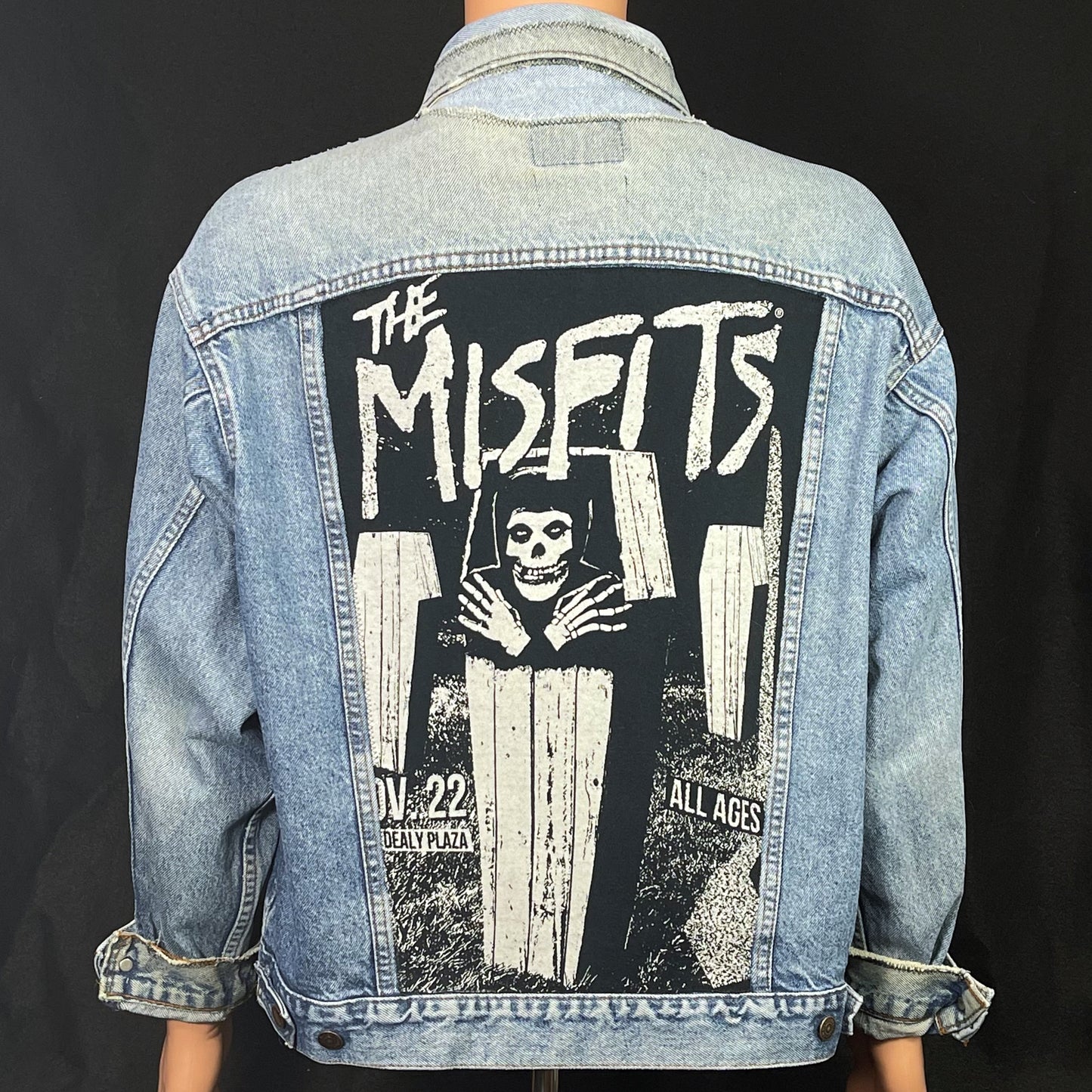 Upcycle Misfits Levi's Denim Jacket Vintage USA Distressed Men's Large Women's XLarge