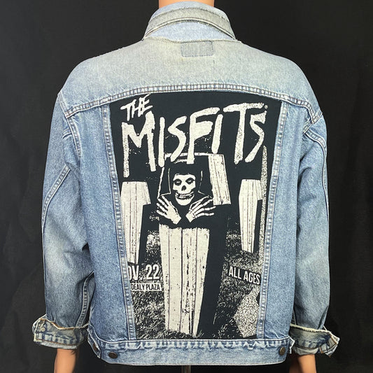 Upcycle Misfits Levi's Denim Jacket Vintage USA Distressed Men's Large Women's XLarge