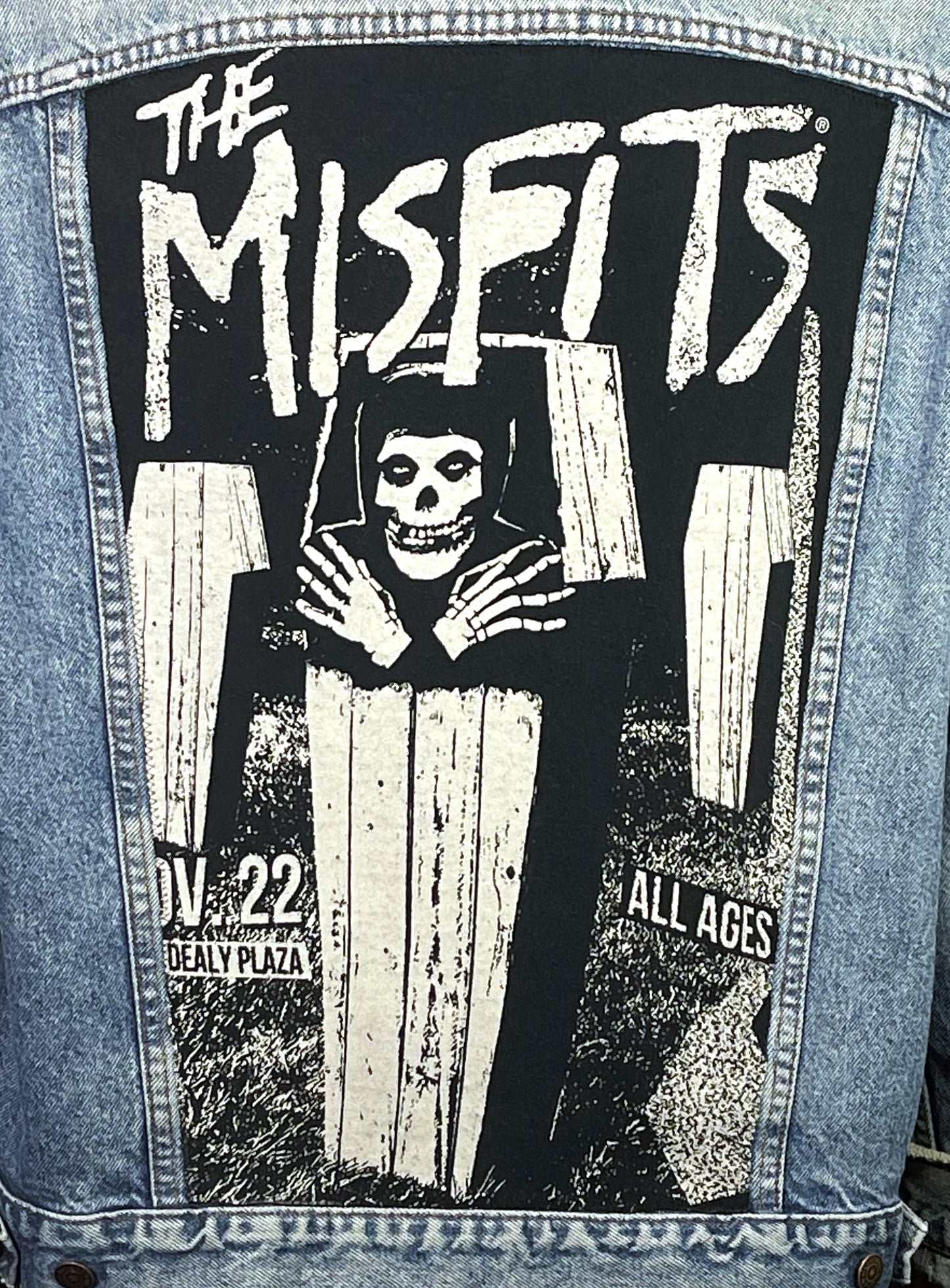 Upcycle Misfits Levi's Denim Jacket Vintage USA Distressed Men's Large Women's XLarge