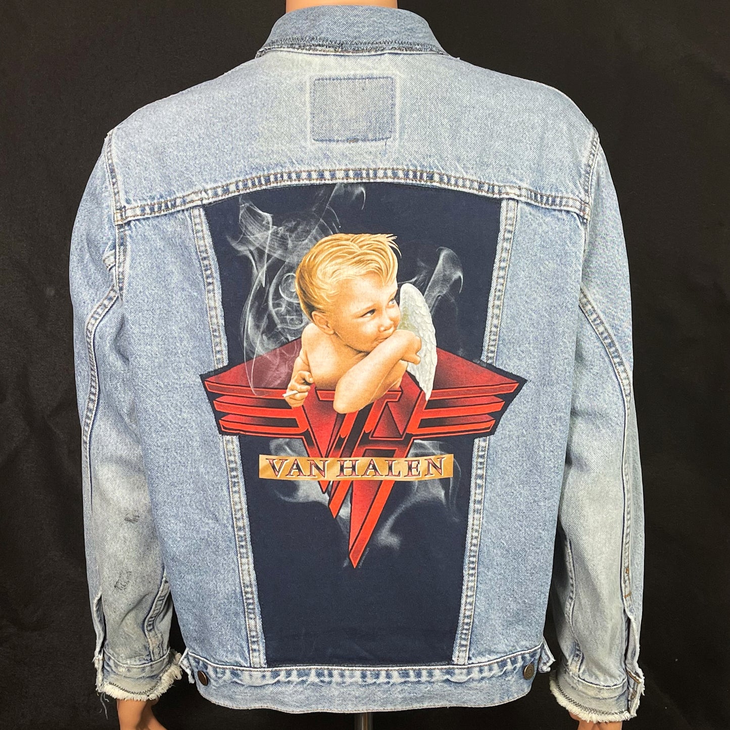 Upcycle Van Halen Levi's Denim Jacket Vintage USA Distressed Men's Large Women's XLarge