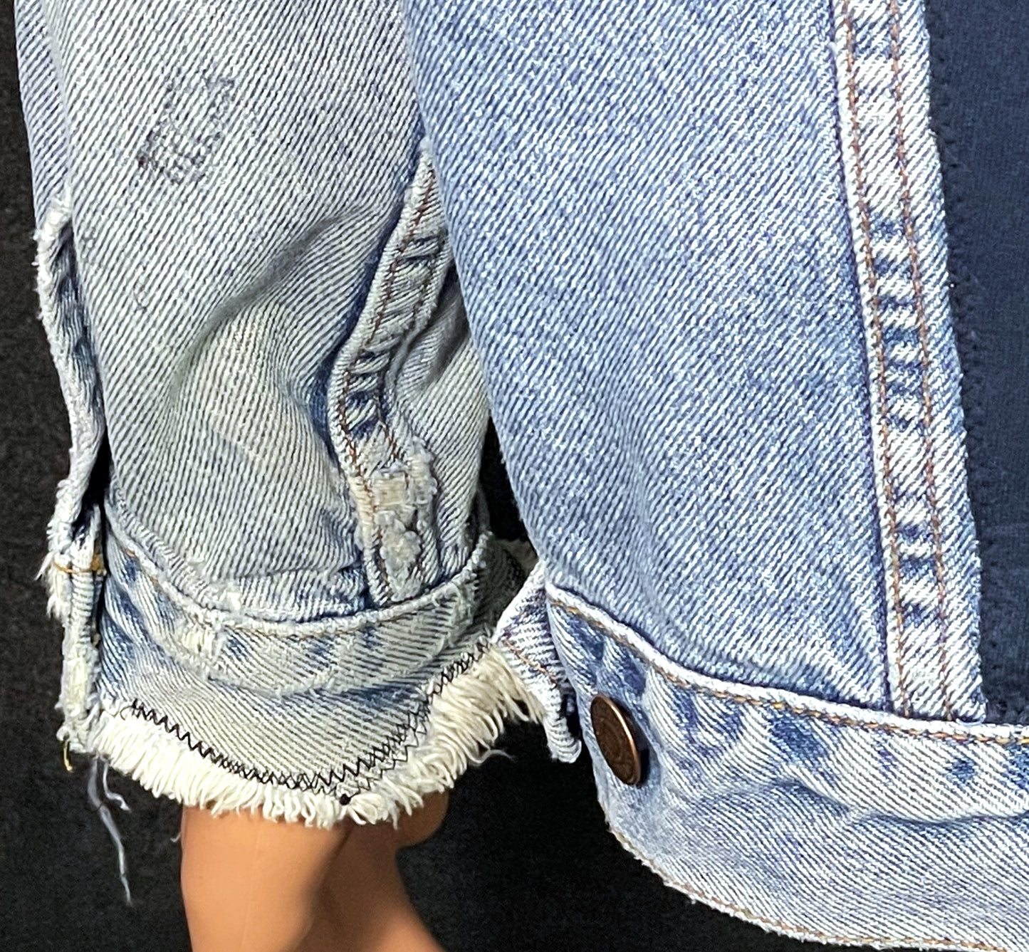 Upcycle Van Halen Levi's Denim Jacket Vintage USA Distressed Men's Large Women's XLarge