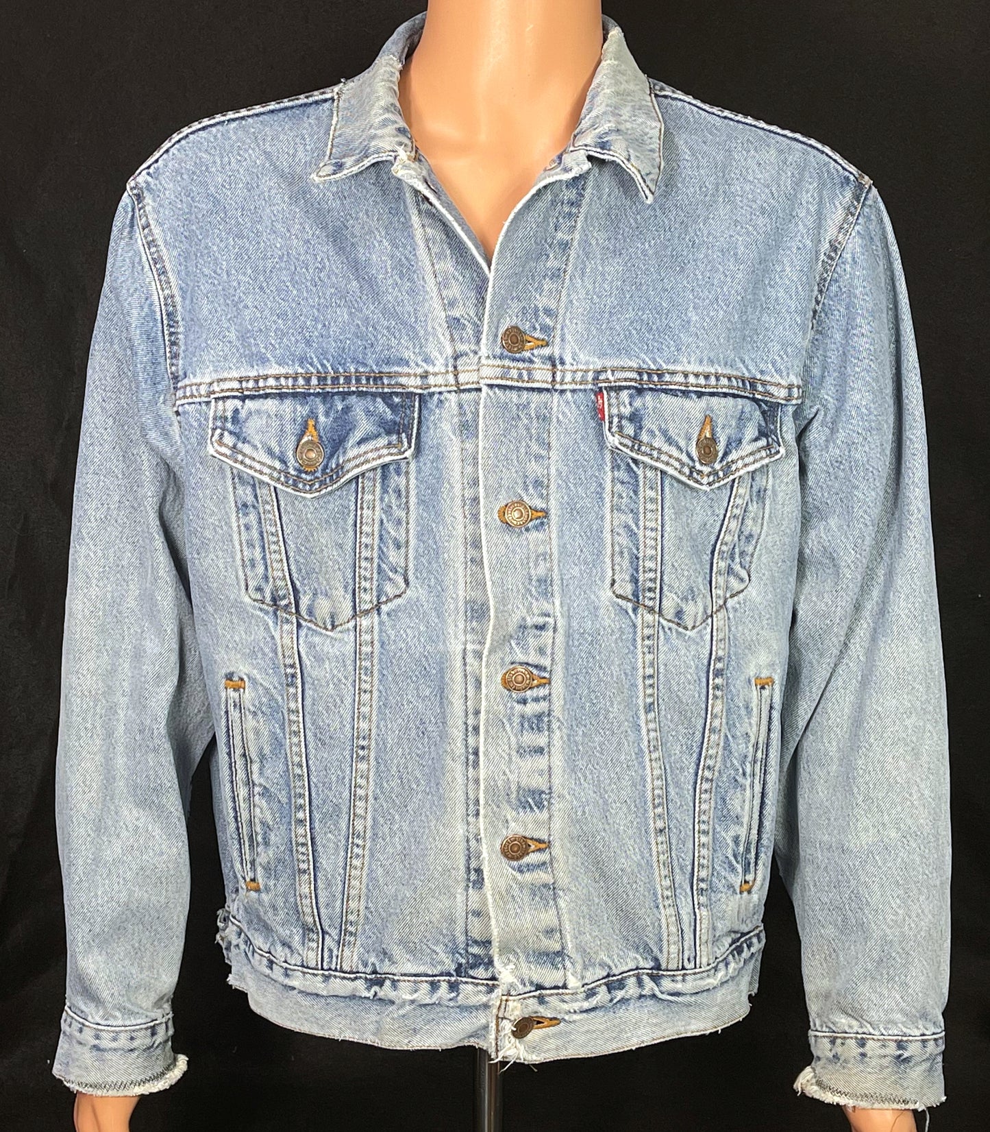 Upcycle Van Halen Levi's Denim Jacket Vintage USA Distressed Men's Large Women's XLarge
