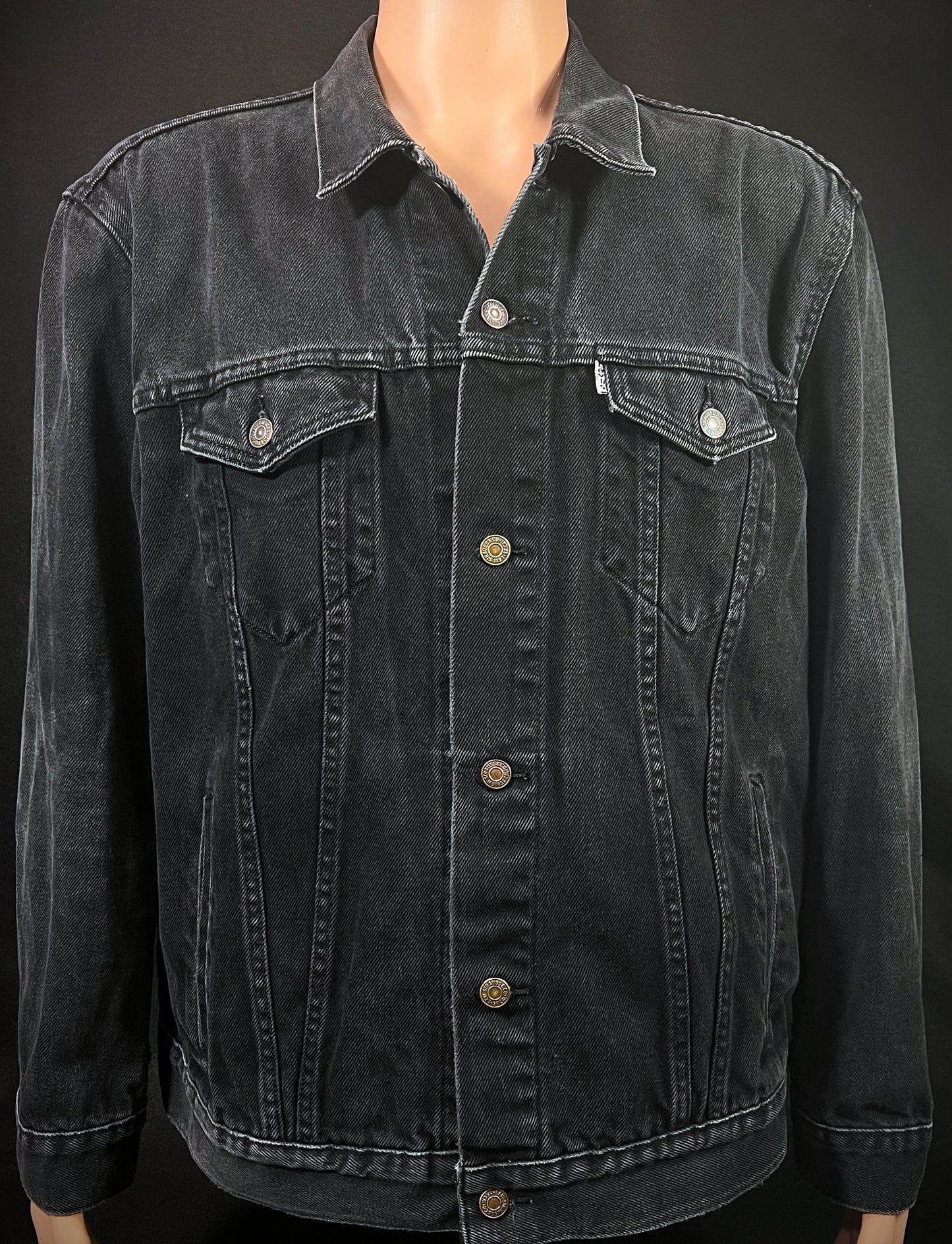 Upcycle Jimi Hendrix Levi's Black Denim Jacket Men's XLarge