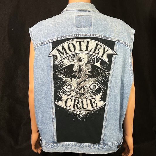 Upcycle Motley Crue Levi's Denim Vest Vintage USA Men's XLarge/2XL