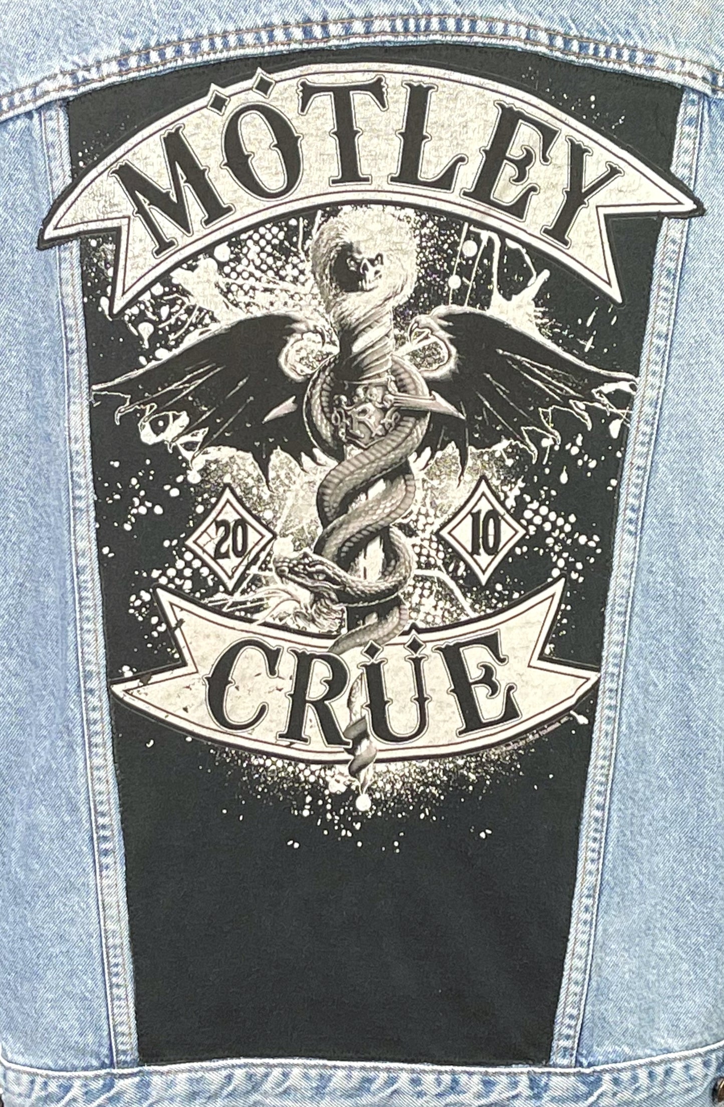 Upcycle Motley Crue Levi's Denim Vest Vintage USA Men's XLarge/2XL