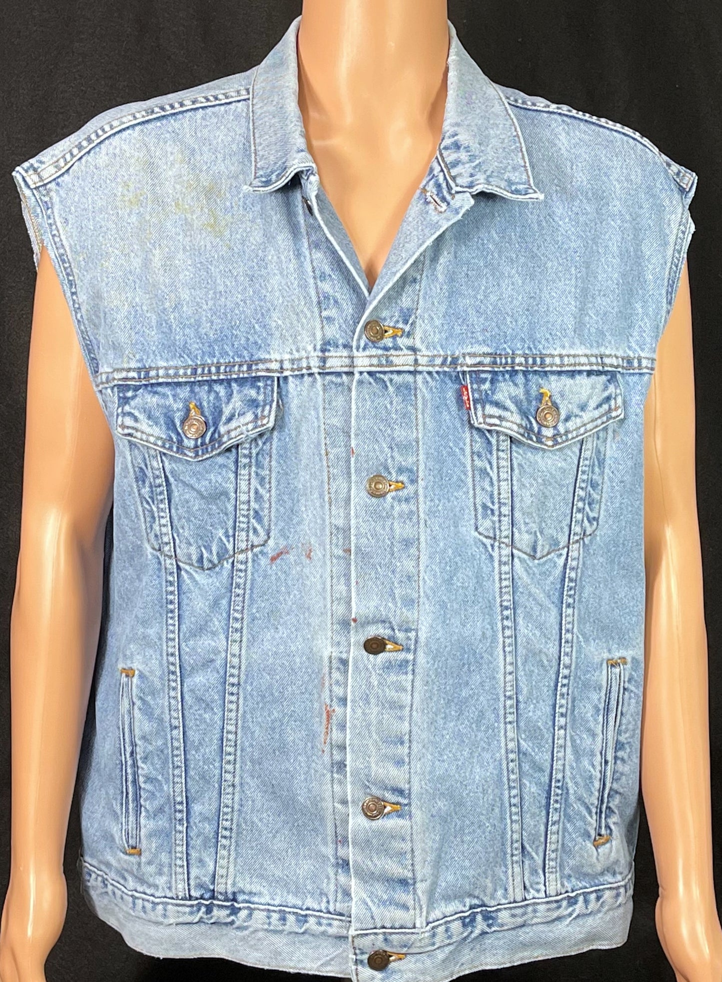 Upcycle Motley Crue Levi's Denim Vest Vintage USA Men's XLarge/2XL