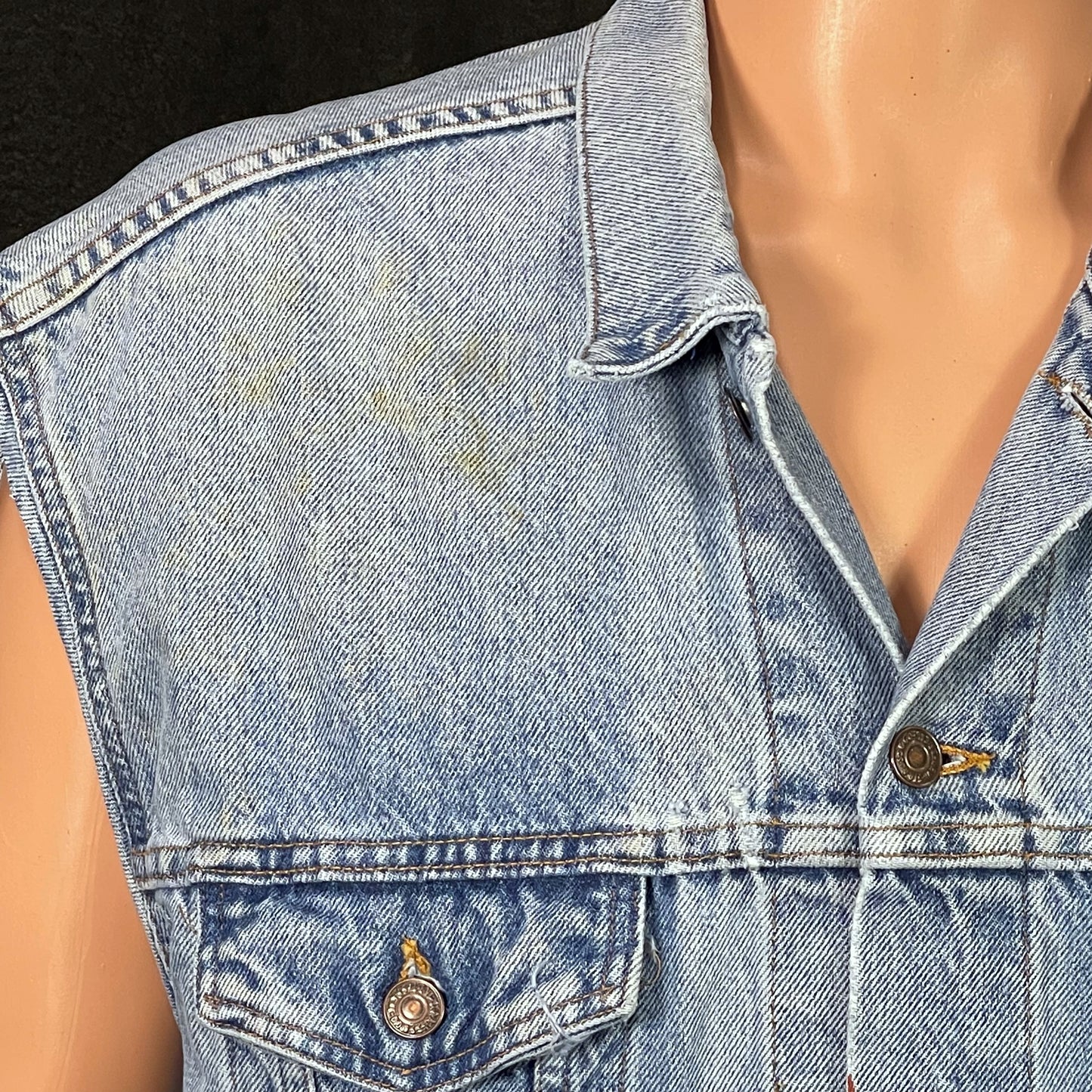 Upcycle Motley Crue Levi's Denim Vest Vintage USA Men's XLarge/2XL