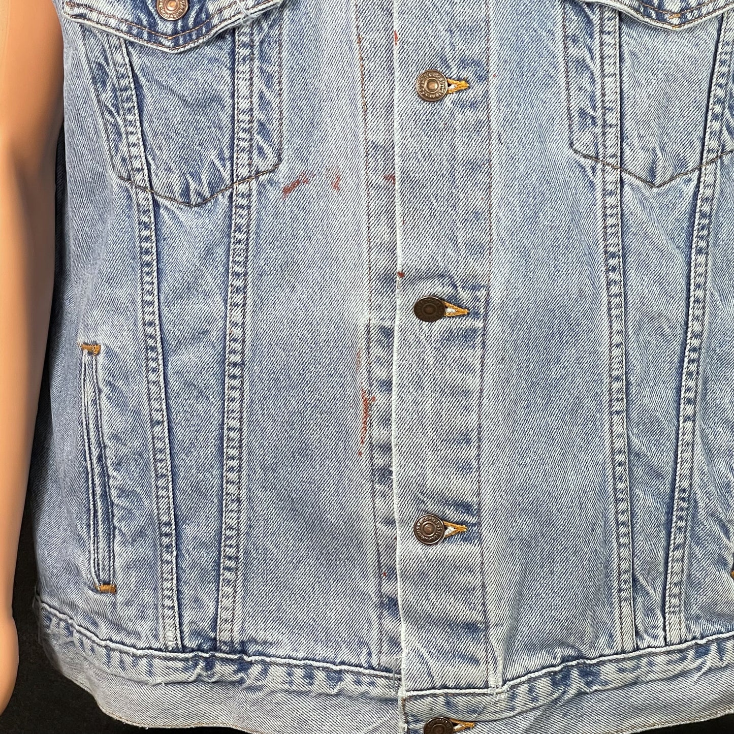 Upcycle Motley Crue Levi's Denim Vest Vintage USA Men's XLarge/2XL