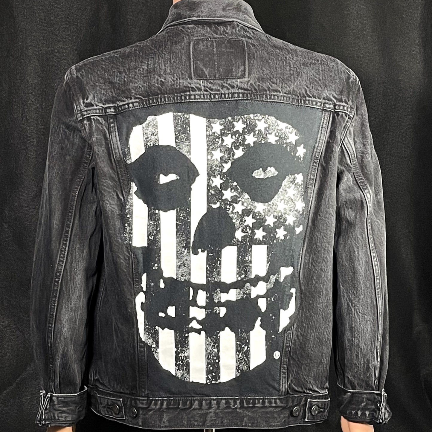Upcycle Misfits Levi's Black Denim Jacket Men's XLarge