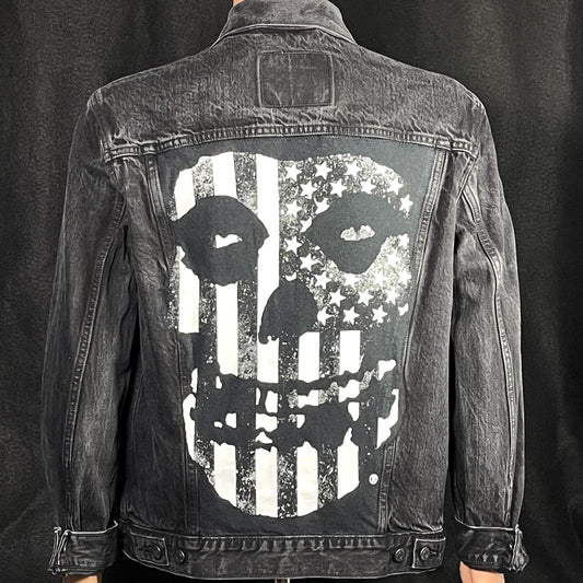 Upcycle Misfits Levi's Black Denim Jacket Men's XLarge